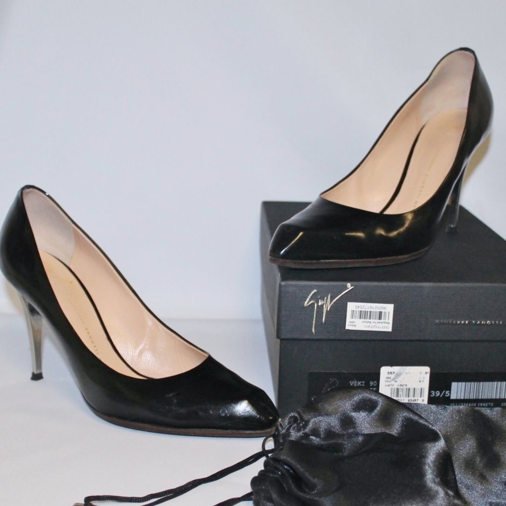 Giuseppe Zanotti Silver Stiletto Heels Shoes w Box Duster x Lifts - Picture 1 of 10